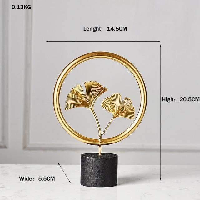 LeafyGlow Skulptur Dekofigur aus Metall | Ginkgo-Design | Wohnaccessoire | Tisch- und Regaldekoration