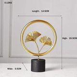 LeafyGlow Skulptur Dekofigur aus Metall | Ginkgo-Design | Wohnaccessoire | Tisch- und Regaldekoration