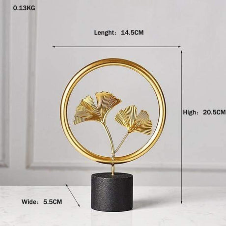 LeafyGlow Skulptur Dekofigur aus Metall | Ginkgo-Design | Wohnaccessoire | Tisch- und Regaldekoration