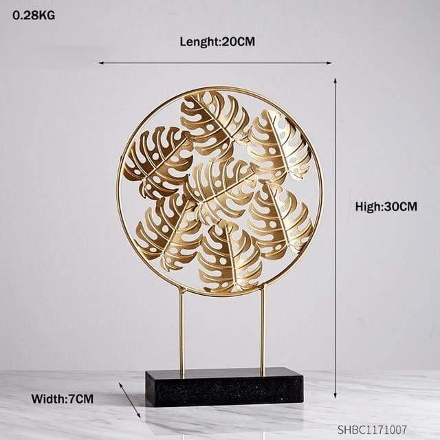 LeafyGlow Skulptur Dekofigur aus Metall | Ginkgo-Design | Wohnaccessoire | Tisch- und Regaldekoration