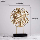 LeafyGlow Skulptur Dekofigur aus Metall | Ginkgo-Design | Wohnaccessoire | Tisch- und Regaldekoration
