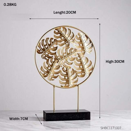 LeafyGlow Skulptur Dekofigur aus Metall | Ginkgo-Design | Wohnaccessoire | Tisch- und Regaldekoration