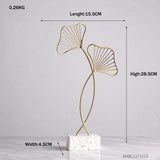 LeafyGlow Skulptur Dekofigur aus Metall | Ginkgo-Design | Wohnaccessoire | Tisch- und Regaldekoration