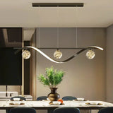 OrbGlow Schwarz-Gold LED Pendelleuchte | Glaskugel Kronleuchter | Innenbeleuchtung | Dekoration