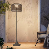 SolLoom Geflochtene Solar Stehlampe | Nachhaltige LED Gartenleuchte | Wetterfeste Bodenlampe