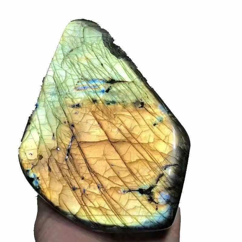Mystara Labradorit Naturstein | Blau-Gelber Schimmer | Dekor- & Heilstein | Handverlesen & Einzigartig