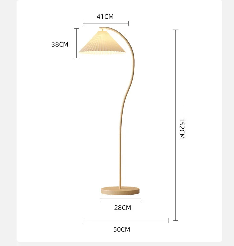 LumoSilk Moderne LED-Stoff-Stehleuchte | Stilvolle Beleuchtung | Dimmbar | Dekoratives Design für Wohnzimmer